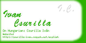 ivan csurilla business card